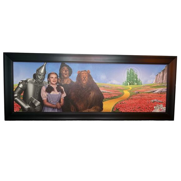 Wizard of Oz Framed Art Panoramic Picture Featuring Dorothy and Friends 39x15 - Picture 1 of 12